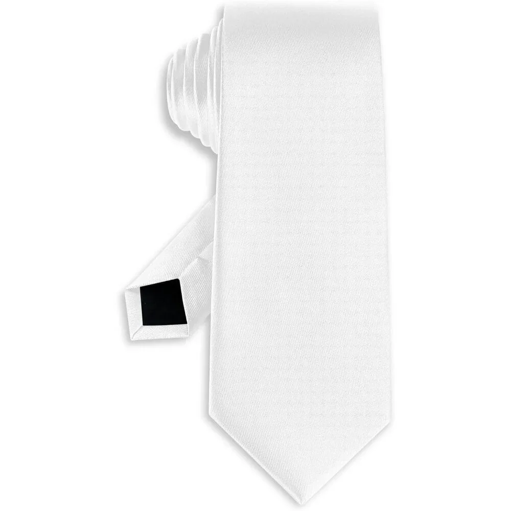 Men's White Solid Pure Color Formal 3.15